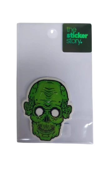 Ekstrafix Yapışkanlı Sudan Etkilenmeyen Sticker The Sticker Story Yeşil Kurukafa Tss0041 (1 Adet) ürün görseli 1