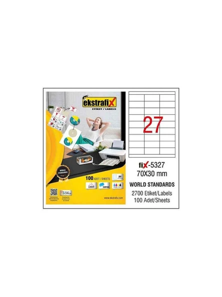 Ekstrafix Laser Etiket 70X30Mm Mm Q Fix-5327 (100 Lü Paket) ürün görseli 1
