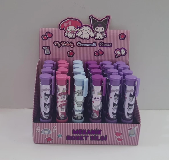 Tmn Kuromi Mymelody&Cinnamorol Mekanik Roket Silgi (24 Lü Paket) ürün görseli 1