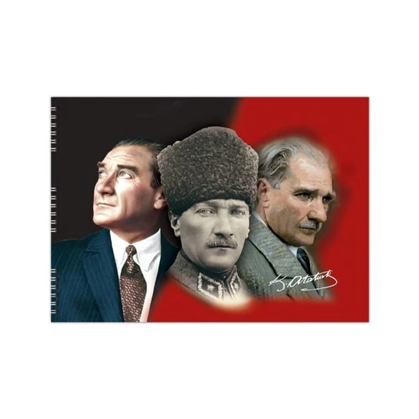 Keskin Color Resim Defteri 35X50Cm 15 Yaprak Spiralli Karton Kapak Atatürk (Karışık Renk 1 Adet) ürün görseli 1
