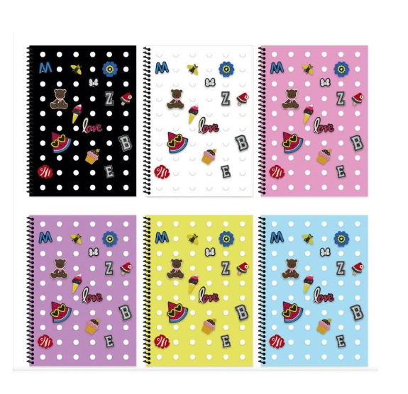 Keskin Color Plastik Kapak Spiralli Fun Not Defteri A6 80 Yaprak Çizgili 323261-99 (6 Lı Paket) ürün görseli 1