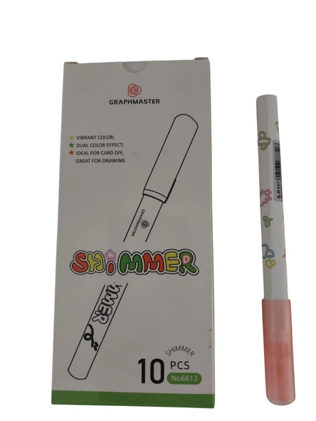 Brons Marker Kalem Işıltılı Ateş Kırmızı S-R107 (10 Lu Paket) ürün görseli 1