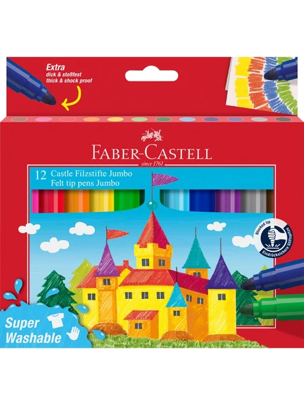 Faber-Castell Keçeli Kalem Jumbo 12 Renk Superwashable 5062154311000 ürün görseli 1