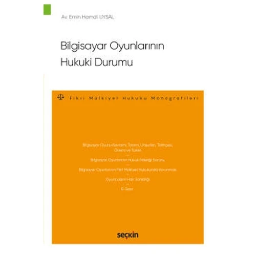 Bilgisayar Oyunlarının Hukuki Durumu Emin Hamdi Uysal 2022/6 ürün görseli 1