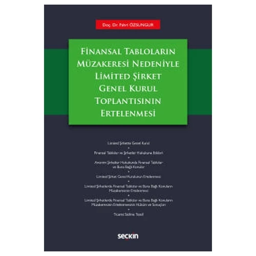 Finansal Tabloların Müzakeresi Nedeniyle Limited Şirket Genel Kurul Toplantısının Ertelenmesi Fahri Özsungur 2021/01 ürün görseli 1