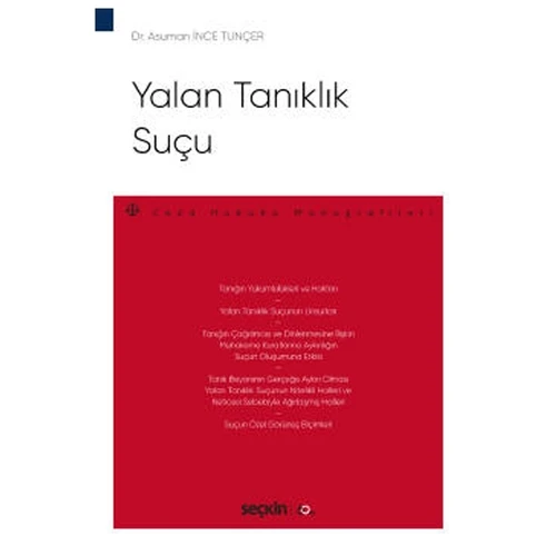 Yalan Tanıklık Suçu Asuman İnce Tunceçer 2020/09 ürün görseli 1
