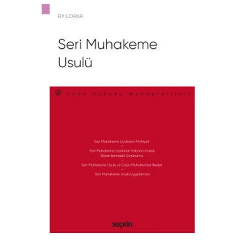 Seri Muhakeme Usulü Elif İldirar 2021/01 ürün görseli 1