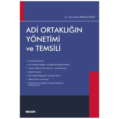 Adi Ortaklığın Yönetimi ve Temsili Türkü Deniz Bengül Doğu 2021/09 ürün görseli 1