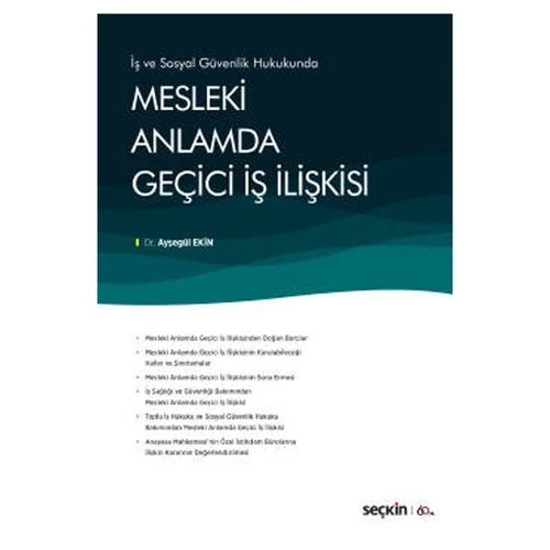 Mesleki Anlamda Geçici İş İlişkisi Ayşegül Ekin 2020/01 ürün görseli 1