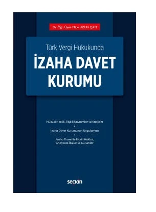 Türk Vergi Hukukunda İzaha Davet Kurumu Mine Uzun Çam 1 2021/01 ürün görseli 1