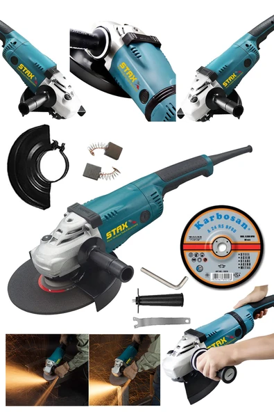 STAXX POWER Jl9040 230 Mm 2600 W Bakır Sargı Otomatik Metal Dişli Taşlama Ve Kesme Makinesi Taş ürün görseli 1