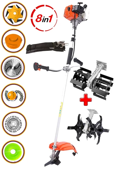 SUPERTURBO 20HPX Turbo Motorlu 8 Parçalı Çok Fonksiyonlu Benzinli Yan Tipi Tırpan + 2 'liSüper Çapa Eşeleme ürün görseli 1