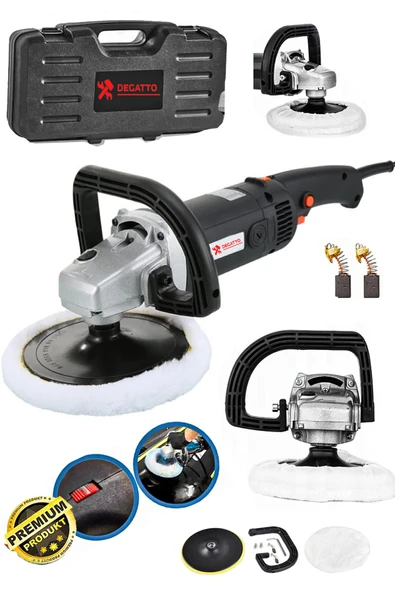 DEGATTO Alman Çelik Şanzıman 4800W 6 Kademeli Devirli Koltuk Yıkama Zımpara Pasta Cila Polisaj Makinesi ürün görseli 1