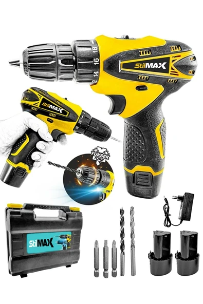 stilmax 24v 4 Ah Multi Function Germany Type Metal Şanzıman Çift Akülü Şarjlı Vidalama Matkap ürün görseli 1