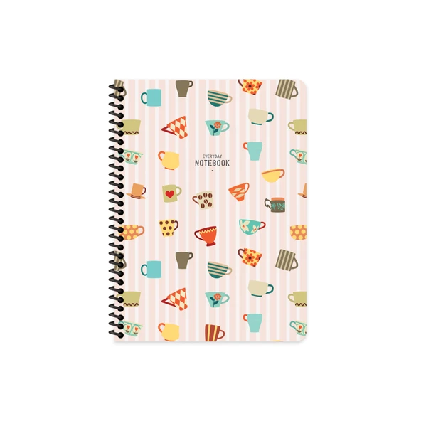 Keskin Color Not Defteri Karton Kapak Spiralli Coffee 16,X22,5Cm 80 Yaprak Çizgili 384641-99 (Karışık Renk 1 Adet) ürün görseli 1