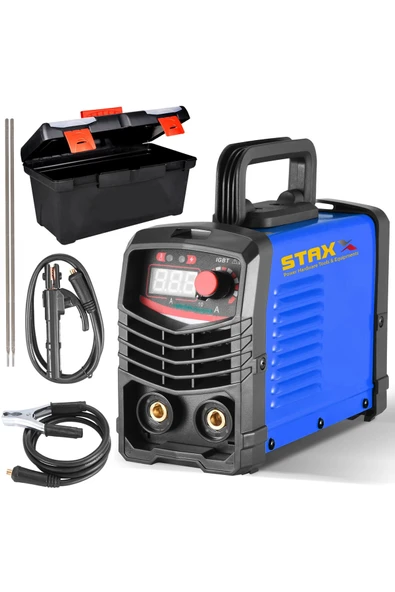STAXX POWER Super Mma200x 200 Amper Profesyonel Dijital Göstergeli Inverter Kaynak Makinesi Çantalı Set ürün görseli 1