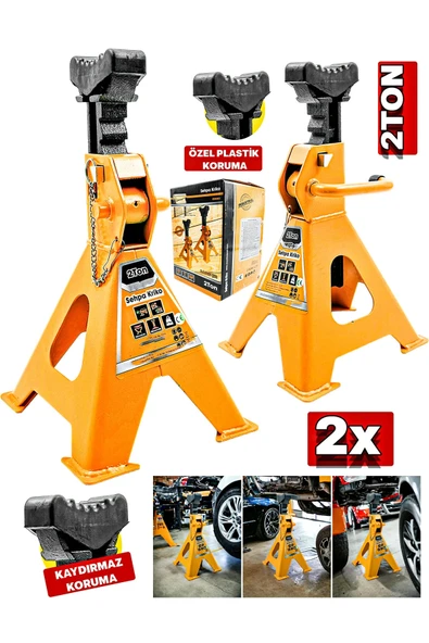 STAXX POWER 2 Ton 4 Ayaklı Araba Kriko Standı 2 Ton Kaldırma Kapasiteli 2x Çift Kriko Sehbası Oto Araç Krikosu ürün görseli 1