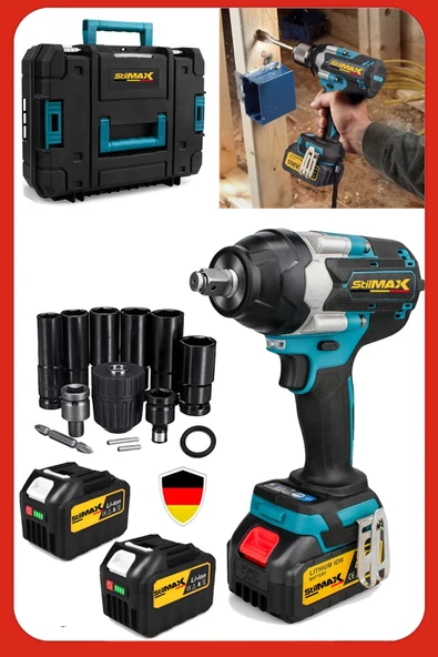 stilmax 1500NM 15 Pilli Büyük x2 Akülü Bijon Somun Sökme Matkap Seti- 40 Parça Aksesuarlı Araç Atölye Bijon ürün görseli 1