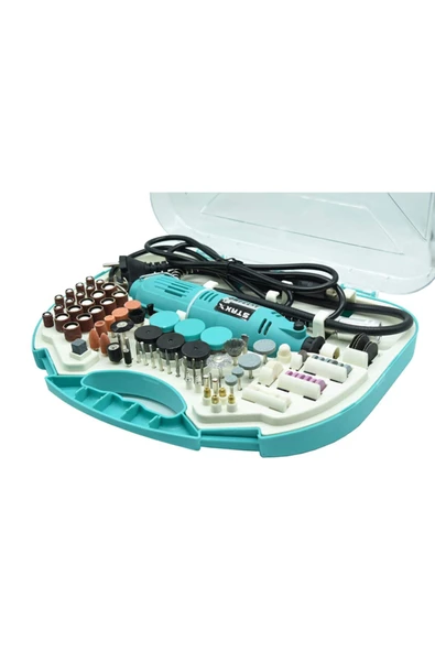 STAXX POWER 300 Parça 400 Watt 60.000 Rpm 6 Kademe Devirli Hobi Gravür Taşlama Zımpara + Eldiven ürün görseli 1