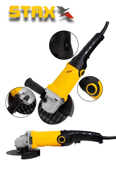 STAXX POWER Devir Ayarlı Avuç Spiral Taşlama Makinası Bakır Motor 2200w 115-125 Mm + 5 Adet Disk ürün görseli 1