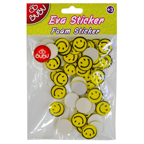 Bu-Bu Eva Sticker Gülen Yüz Küçük Pvc Bubu-Sts029 ürün görseli 1