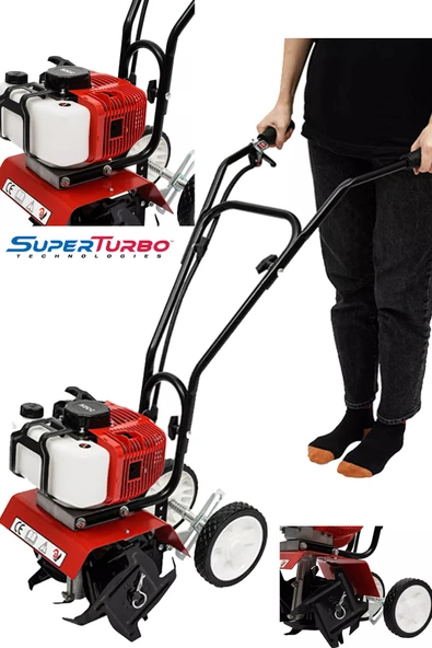 SUPERTURBO Germany 20HPX Motor Çelik Şanzıman Benzinli Ot Çalı Biçme Tekerlekli Mini Çapalama Toprak Çapası ürün görseli 1