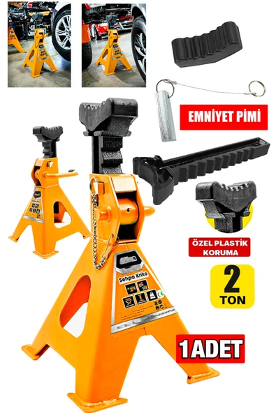 STAXX POWER Germany Seri PRO Kaymaz Başlı Sarsılmaz Plastik Korumalı 2 Ton Kriko Standı Araç Altı Sehpa (1 ADET) ürün görseli 1
