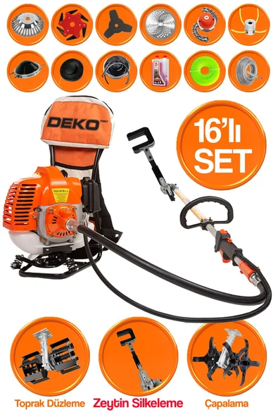 DEKO TURKEY Yeni Nesil Ultra Profesyonel Set Özel Sırt Tırpan + Çapalama Seti + Zeytin Toplama 16 Parça Full Set ürün görseli 1