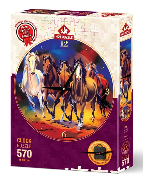Art Puzzle 570 Parça Puzzle Yılkı Atları Saat 5004 ürün görseli 1
