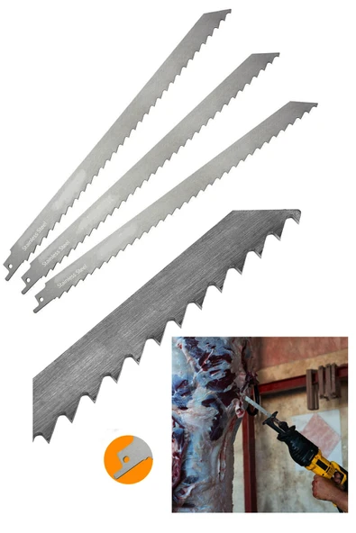 STAXX POWER Tilki Kuyruğu Paslanmaz Çelik Kemik Et Kesme Bıçağı Buz Küpleri Dondurulmuş Et Kesme 3 Adet 30cm ürün görseli 1