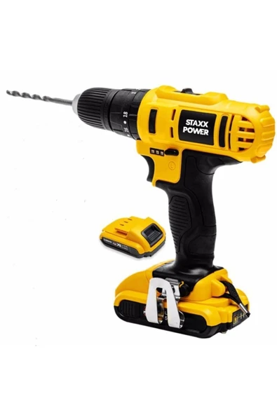 STAXX POWER 24 V 5 Ah Darbesiz Metal Dişli Şanzuman Çift Akülü Şarjlı Vidalama Matkap Çantalı Set ürün görseli 1