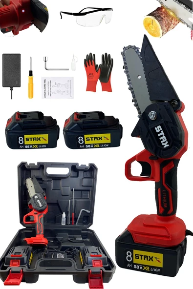 STAXX POWER Germany Desing Samsung Çift Akülü 58v 8 Ah Dal Kesme Budama Testere Bıçkı Makinesi Çantalı Set ürün görseli 1