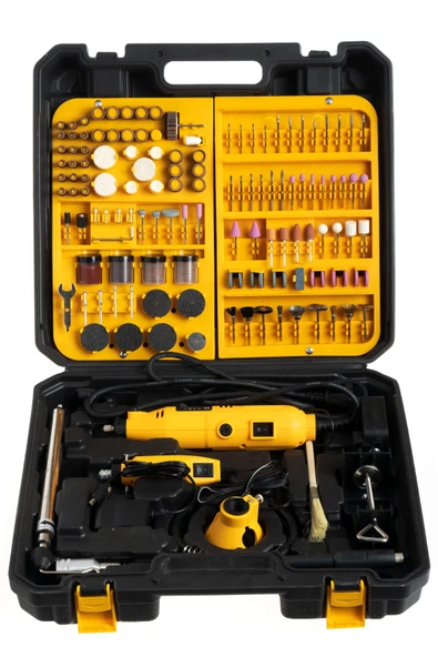 STAXX POWER Alman Super500 430 Parça 500w Devir Ayarlı Çift Gravür Oyma Makinesi Dremel Taşlama Zımpara Seti ürün görseli 1