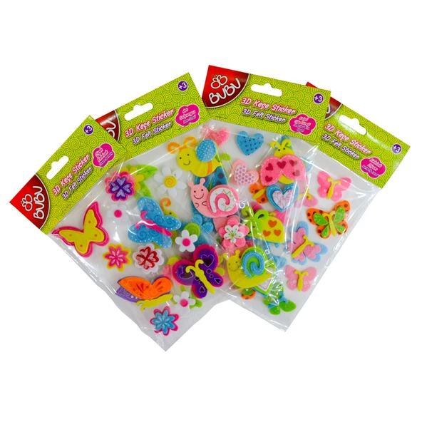 Bu-Bu Stickers 3D Keçe Küçük Karışık Bubu-Sts009 ürün görseli 1