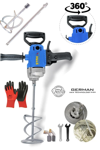 STAXX POWER Devir Ayarlı El Tipi Dikey Boya ve Harç Karıştırıcı Mikser Çok Amaçlı Karıştırma Çırpıcı 2000W ürün görseli 1