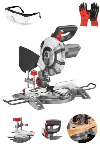 STAXX POWER Hybrid Motor 210mm Açılı Kesme Ahşap Sunta Kesme Gönye Kesme Makinesi 1800 Watt + Eldiven Gözlük ürün görseli 1