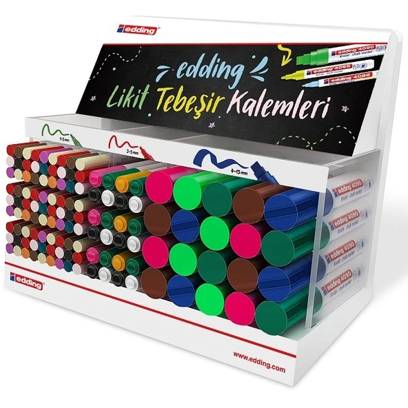 Edding Tebeşir Kalemi Likit Karışık Display Set Masa Üstü ürün görseli 1