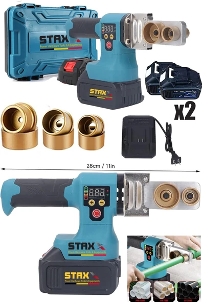 STAXX POWER 21500WH Ultra Güçlendirilmiş Titanyum PPRC 15 Pilli Çift Akülü Plastik Boru Kaynak Makinesi Seti ürün görseli 1