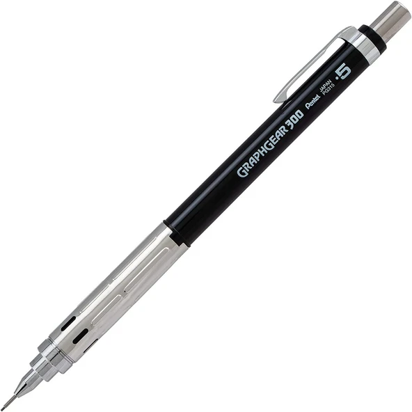 Pentel Teknik Çizim ve Yazı İçin Vesatil Kalem 0.5 Mm Siyah Graphgear 300 ürün görseli 1