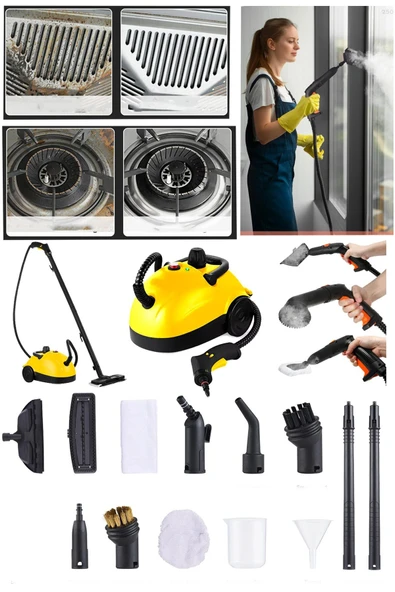DEKO TURKEY Taşınabilir Buharlı Temizleyici 2500W Yüksek Sıcaklık Basıncı Çok Amaçlı Temizleme Full  Aksesuar ürün görseli 1