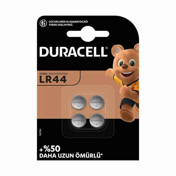 Duracell Lityum Düğme Pil 3 V 4 Lü Lr44 ürün görseli 1