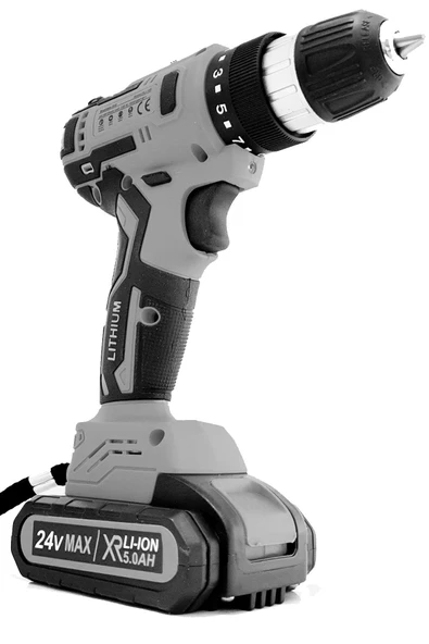 stilmax Alman Style 24v 5ah Multi Kömürsüz Gri Seri Motor Çift Akülü Şarjlı Vidalama Matkap Seti ürün görseli 1