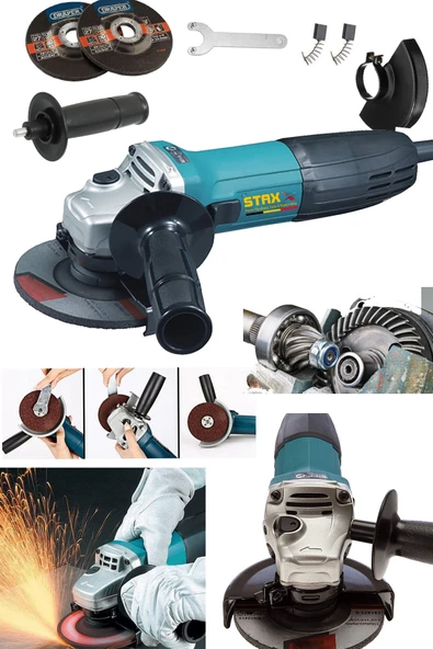 STAXX POWER Metal Dişli Sistem Bakır Sargılı 900watt 115mm -125mm Spiral Avuç Içi Kesme Ve Taşlama Makinası ürün görseli 1