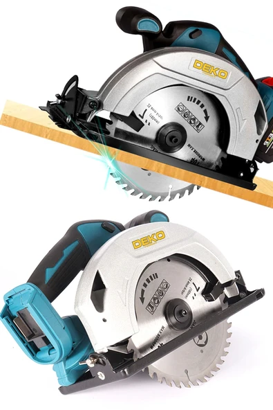 DEKO TURKEY Çift Akülü Multi Brushless Function 185mm Açı Ayarlı Akülü Daire Testere Ahşap Sunta Kesme 58v 10ah ürün görseli 1