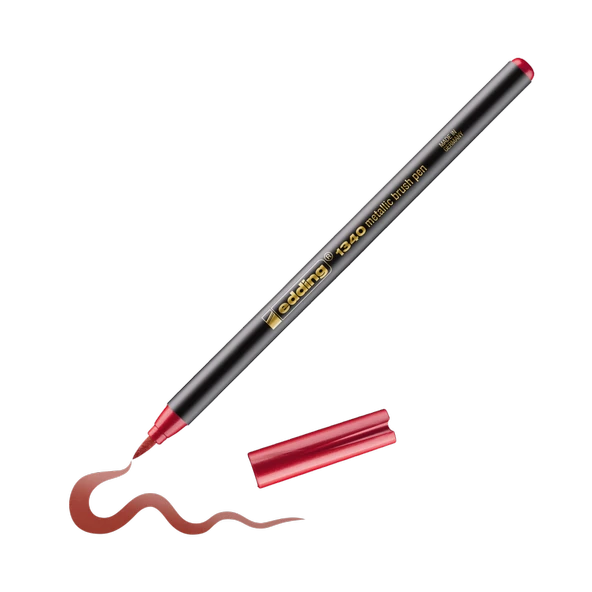 Edding Fırça Uçlu Kalem 1-3 Mm Metalik Kırmızı E-1340 (10 Lu Paket) ürün görseli 1