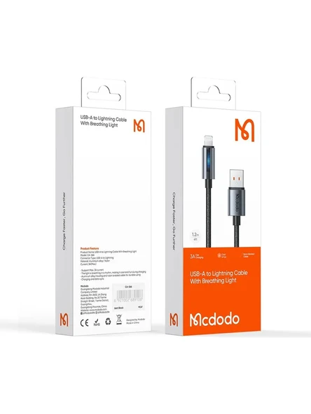 Mcdodo Ca-5660 Usb-A To Lightning Led Işıklı 1.2 Metre Kablo ürün görseli 1