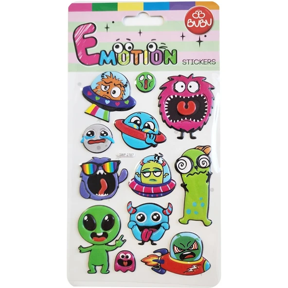 Bu-Bu Emotions Puffy Sticker Uzaylı 10,9x20,5 SWP-2707 ürün görseli 1