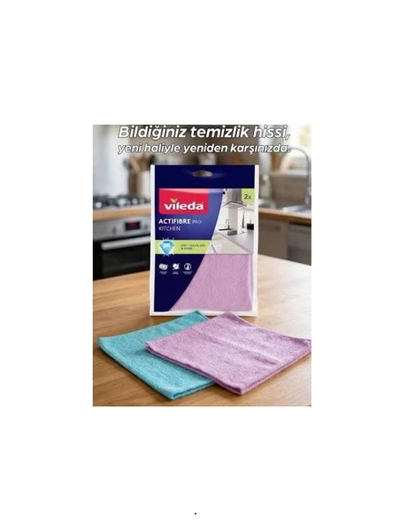 VİLEDA ACTIFIBRE PRO KITCHEN BEZ 2Lİ 27X30,5CM ürün görseli 1