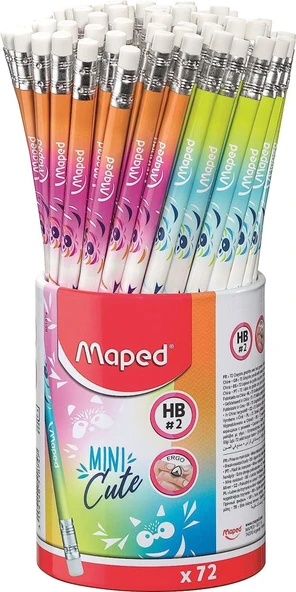Maped Kurşun Kalem Mini Cute HB Silgili 851874 (72 Li Paket) ürün görseli 1