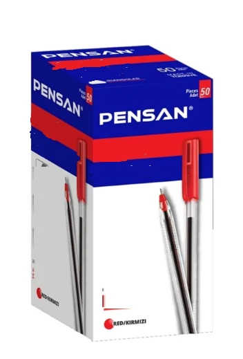 Pensan Tükenmez Kalem Üçgen Kırmızı 0,5 Mm 2305 (50 Li Paket) ürün görseli 1
